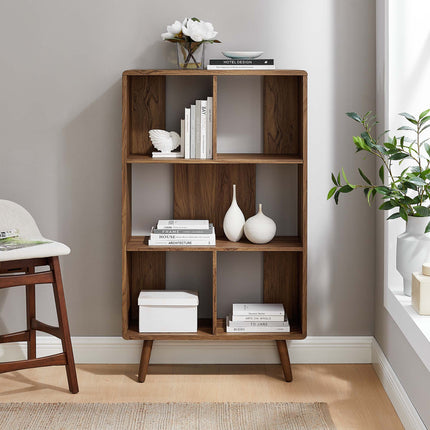 Modway EEI-5743 Transmit 5 Shelf Wood Grain Bookcase Modway