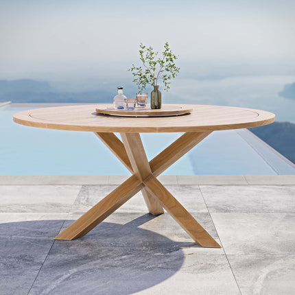 Modway EEI-5745 Wellspring 63" Outdoor Patio Teak Wood Dining Table Modway