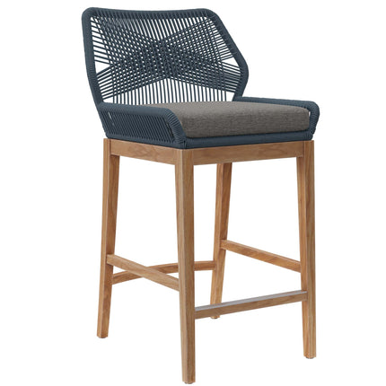 Modway EEI-5746 Wellspring Outdoor Patio Teak Wood Bar Stool Modway