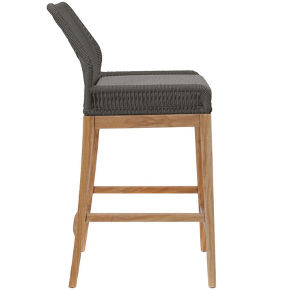 Modway EEI-5746 Wellspring Outdoor Patio Teak Wood Bar Stool Modway