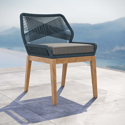 Modway EEI-5747 Wellspring Outdoor Patio Teak Wood Dining Chair Modway