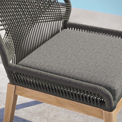 Modway EEI-5747 Wellspring Outdoor Patio Teak Wood Dining Chair Modway