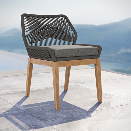 Modway EEI-5747 Wellspring Outdoor Patio Teak Wood Dining Chair Modway