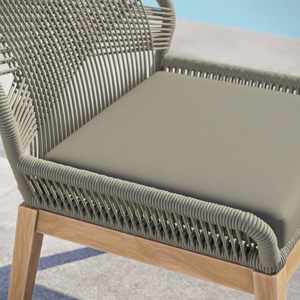 Modway EEI-5747 Wellspring Outdoor Patio Teak Wood Dining Chair Modway