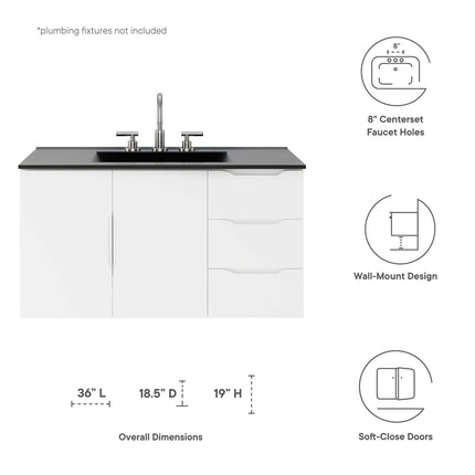 Modway EEI-5783 Vitality 36" Bathroom Vanity Modway
