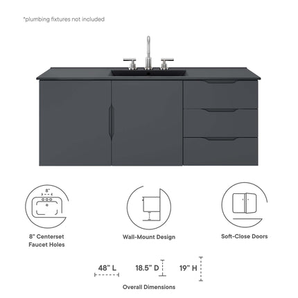 Modway EEI-5784 Vitality 48" Single Sink Bathroom Vanity Modway