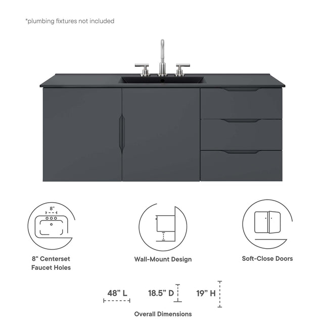 Modway EEI-5784 Vitality 48" Single Sink Bathroom Vanity Modway