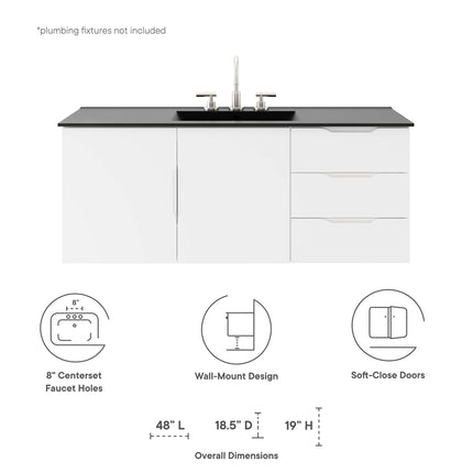 Modway EEI-5784 Vitality 48" Single Sink Bathroom Vanity Modway