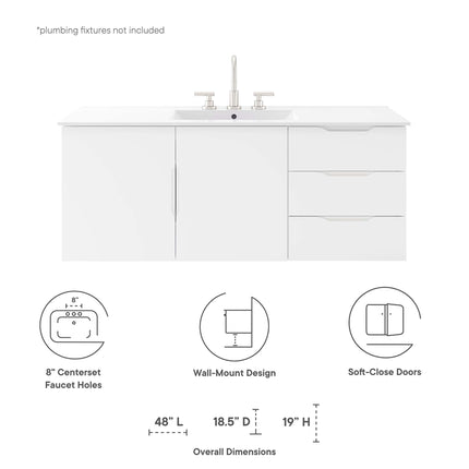Modway EEI-5784 Vitality 48" Single Sink Bathroom Vanity Modway