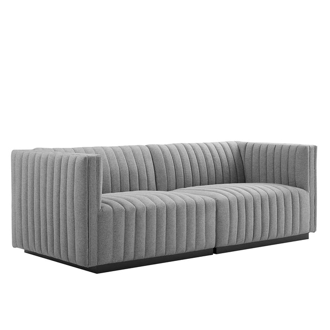 Modway EEI-5786 Conjure Channel Tufted Upholstered Fabric Loveseat Modway