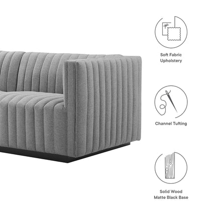 Modway EEI-5786 Conjure Channel Tufted Upholstered Fabric Loveseat Modway