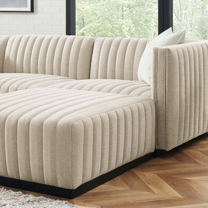 Modway EEI-5788 Conjure 4-Piece Channel Tufted Upholstered Fabric Sectional Sofa Modway