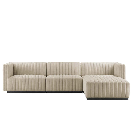 Modway EEI-5788 Conjure 4-Piece Channel Tufted Upholstered Fabric Sectional Sofa Modway