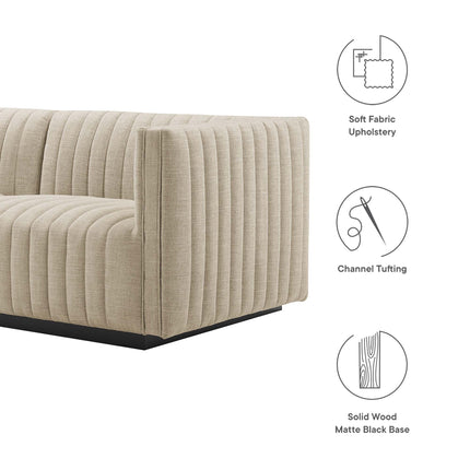 Modway EEI-5789 Conjure 4-Piece Channel Tufted Upholstered Fabric Sofa Modway