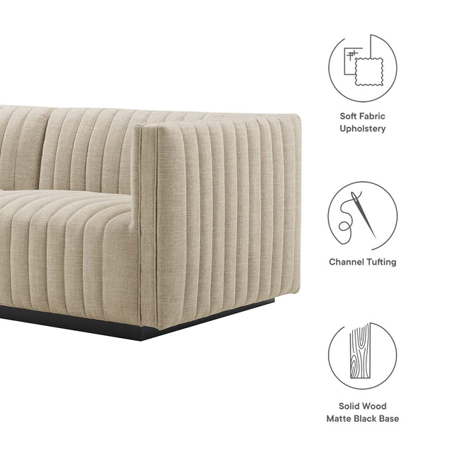 Modway EEI-5789 Conjure 4-Piece Channel Tufted Upholstered Fabric Sofa Modway