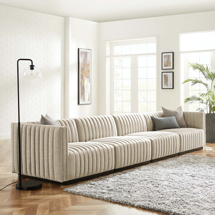 Modway EEI-5789 Conjure 4-Piece Channel Tufted Upholstered Fabric Sofa Modway