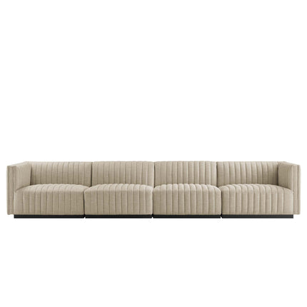 Modway EEI-5789 Conjure 4-Piece Channel Tufted Upholstered Fabric Sofa Modway