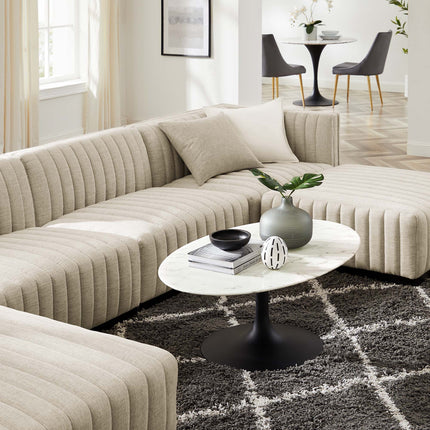 Modway EEI-5790 Conjure 6-Piece Channel Tufted Upholstered Fabric Sectional Sofa Modway