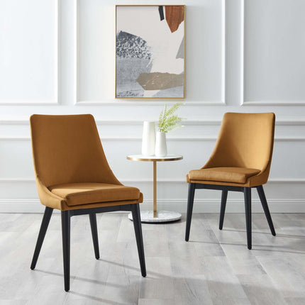 Modway EEI-5816 Viscount Accent Performance Velvet Dining Chairs Set of 2 Modway