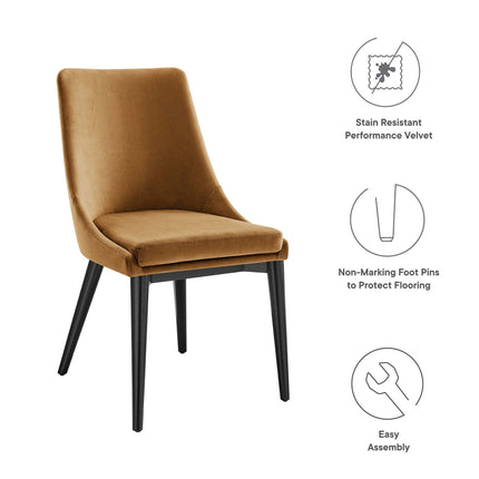 Modway EEI-5816 Viscount Accent Performance Velvet Dining Chairs Set of 2 Modway