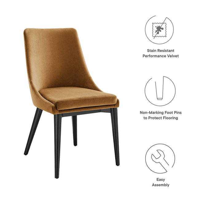 Modway EEI-5816 Viscount Accent Performance Velvet Dining Chairs Set of 2 Modway