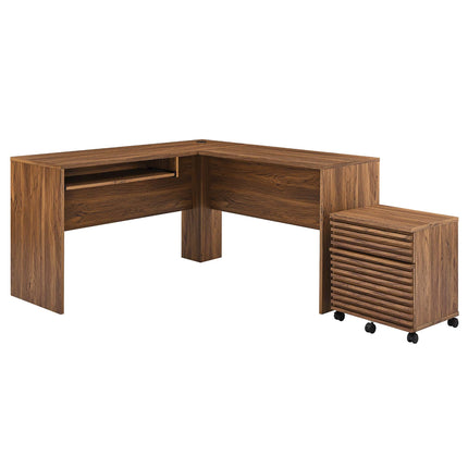 Modway EEI-5821 Render Wood Desk and File Cabinet Set Modway