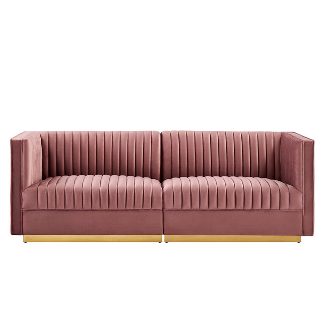 Modway EEI-5824 Sanguine Channel Tufted Performance Velvet Modular Sectional Sofa Loveseat Modway