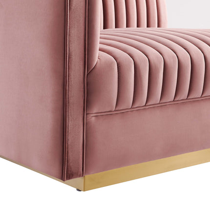 Modway EEI-5825 Sanguine Channel Tufted Performance Velvet 3-Seat Modular Sectional Sofa Modway