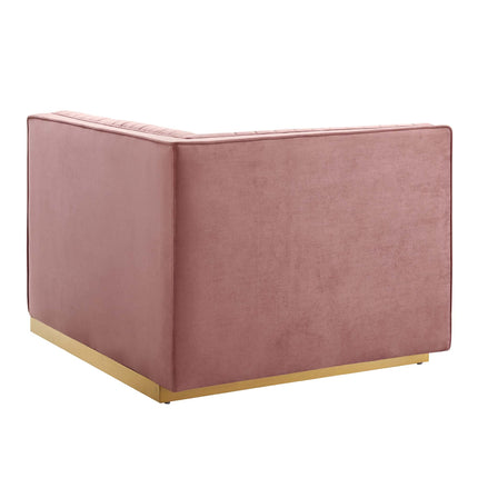 Modway EEI-5826 Sanguine 4-Piece Channel Tufted Performance Velvet Modular Sectional Sofa Modway