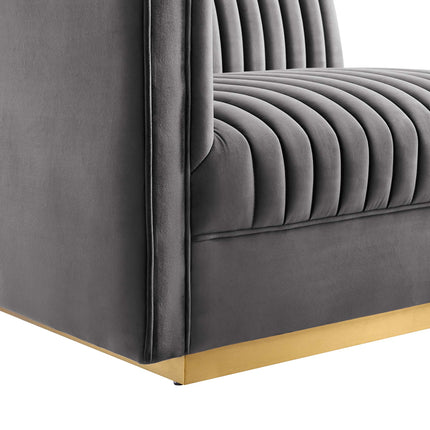 Modway EEI-5826 Sanguine 4-Piece Channel Tufted Performance Velvet Modular Sectional Sofa Modway