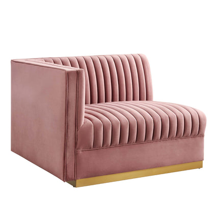 Modway EEI-5827 Sanguine Channel Tufted Performance Velvet 4-Seat Modular Sectional Sofa Modway