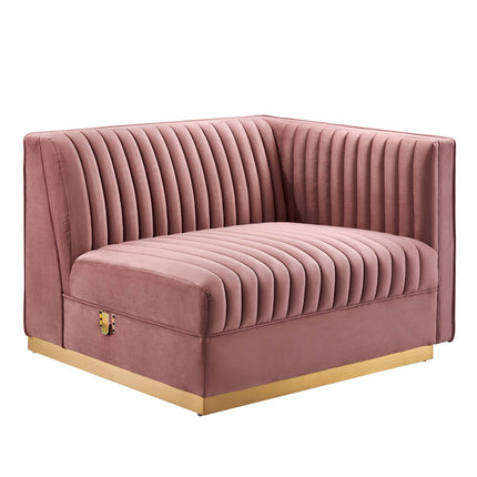 Modway EEI-5828 Sanguine 5-Piece Channel Tufted Performance Velvet Modular Sectional Sofa Modway