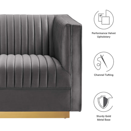 Modway EEI-5828 Sanguine 5-Piece Channel Tufted Performance Velvet Modular Sectional Sofa Modway