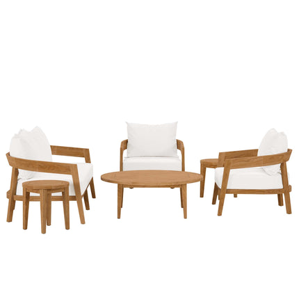 Modway EEI-5833 Brisbane 6-Piece Teak Wood Outdoor Patio Set Modway