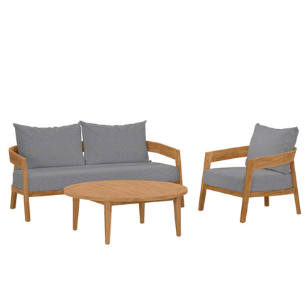 Modway EEI-5834 Brisbane 3-Piece Teak Wood Outdoor Patio Set Modway