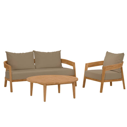 Modway EEI-5834 Brisbane 3-Piece Teak Wood Outdoor Patio Set Modway