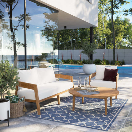 Modway EEI-5834 Brisbane 3-Piece Teak Wood Outdoor Patio Set Modway