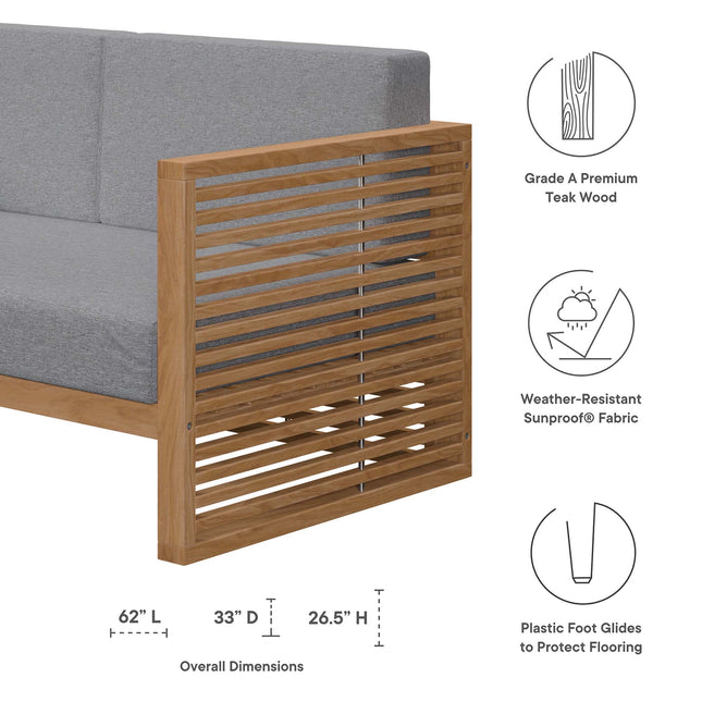 Modway EEI-5836 Carlsbad 6-Piece Teak Wood Outdoor Patio Set Modway