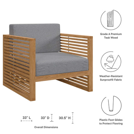Modway EEI-5836 Carlsbad 6-Piece Teak Wood Outdoor Patio Set Modway