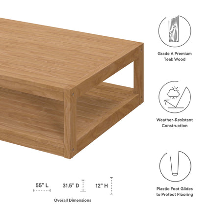 Modway EEI-5836 Carlsbad 6-Piece Teak Wood Outdoor Patio Set Modway