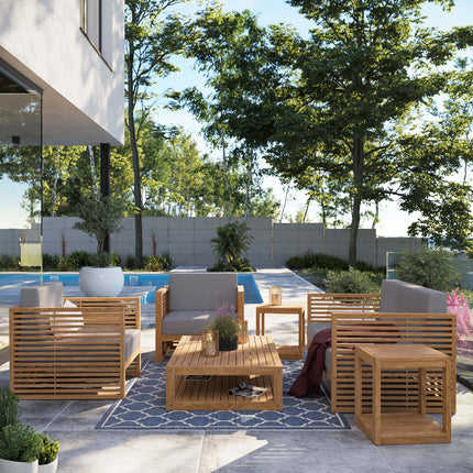Modway EEI-5836 Carlsbad 6-Piece Teak Wood Outdoor Patio Set Modway