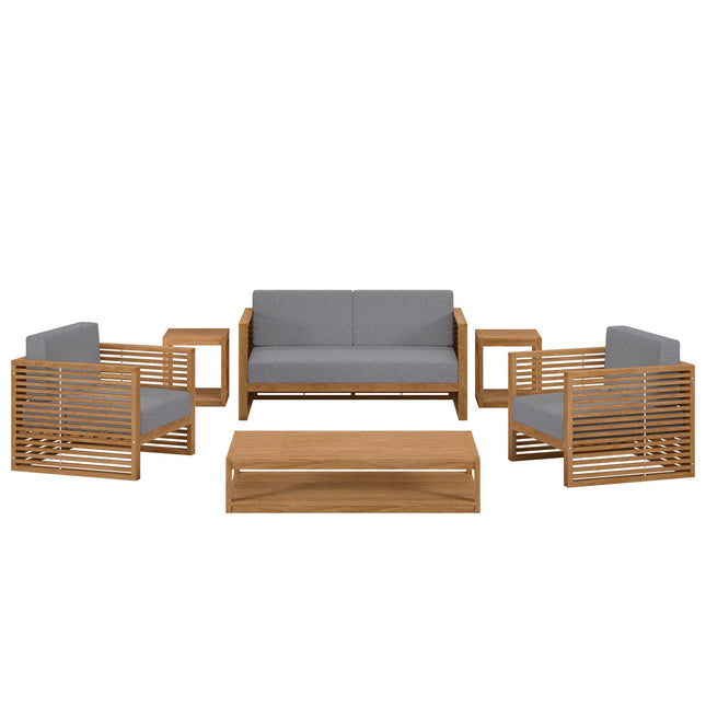 Modway EEI-5836 Carlsbad 6-Piece Teak Wood Outdoor Patio Set Modway