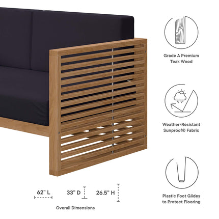 Modway EEI-5836 Carlsbad 6-Piece Teak Wood Outdoor Patio Set Modway