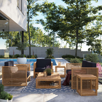Modway EEI-5836 Carlsbad 6-Piece Teak Wood Outdoor Patio Set Modway