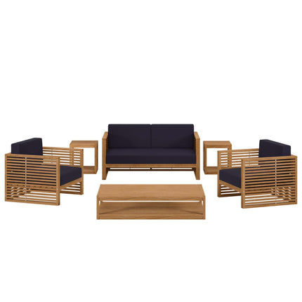 Modway EEI-5836 Carlsbad 6-Piece Teak Wood Outdoor Patio Set Modway