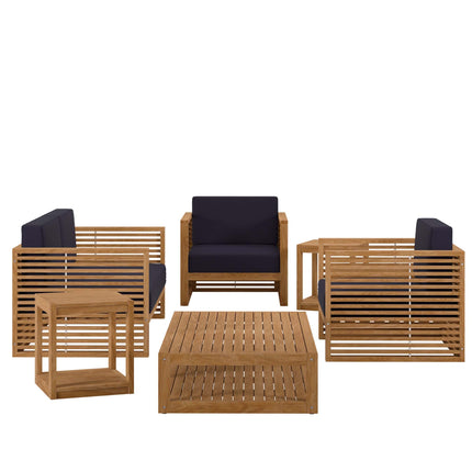 Modway EEI-5836 Carlsbad 6-Piece Teak Wood Outdoor Patio Set Modway