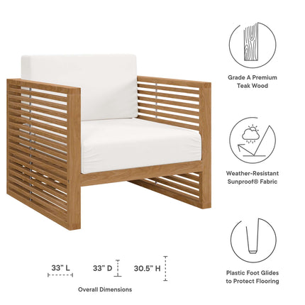 Modway EEI-5836 Carlsbad 6-Piece Teak Wood Outdoor Patio Set Modway