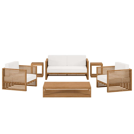 Modway EEI-5836 Carlsbad 6-Piece Teak Wood Outdoor Patio Set Modway