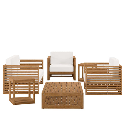 Modway EEI-5836 Carlsbad 6-Piece Teak Wood Outdoor Patio Set Modway