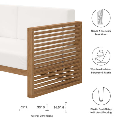 Modway EEI-5837 Carlsbad 3-Piece Teak Wood Outdoor Patio Set Modway